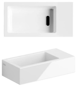 Clou Flush 3 keramische fontein 36cm zonder kraangat rechts wit glans