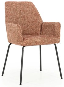 Eleonora Indy Stoel Met Armleuningen Rood Geweven Stof