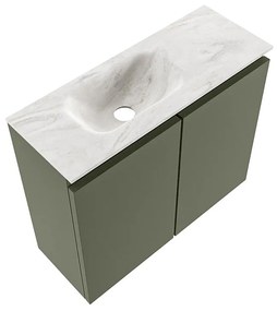 Mondiaz Ture DLux toiletmeubel 60cm army met wastafel ostra links zonder kraangat