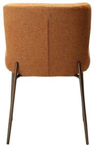 Dan-Form Glam Luxe Eetkamerstoel Boucle Pumpkin Spice Oranje En Antique Brass