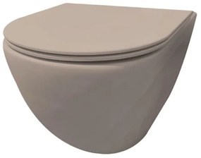 Best Design morrano-49-zonder-spoelrand wandcloset blinde bevestiging incl. zitting mat-khaki khaki mat 4016600