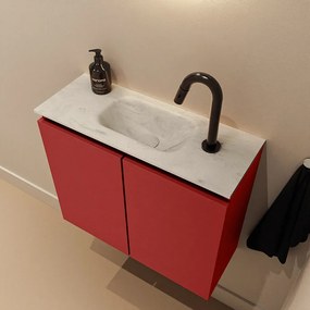 Mondiaz Ture DLux toiletmeubel 60cm fire met wastafel opalo midden met kraangat