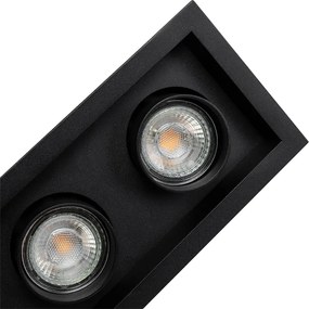 Moderne inbouwspot zwart verstelbaar 3-lichts - Roof