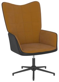 vidaXL Relaxstoel fluweel en PVC bruin