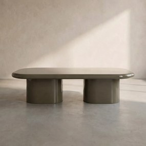 Ovale Salontafel Hoogglans Taupe - 119 X 59.5cm.