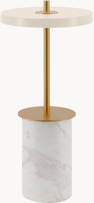 Kleine mobiele LED-tafellamp Asteria van marmer, dimbaar