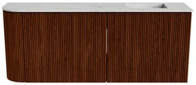 Mondiaz Joya DLux 100cm toiletmeubel ronding links ruby met wastafel faye rechts 1 kraangat opalo