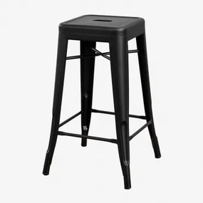Stapelbare Set Van 4 Hoge Krukken Van Staal Lix ↑65 Cm & Matzwart - Sklum