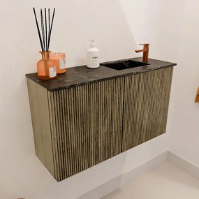 Mondiaz Joya DLux 70cm toiletmeubel dusk met wastafel faye rechts 1 kraangat lava