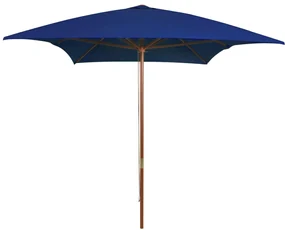 vidaXL Parasol met houten paal 200x300 cm blauw