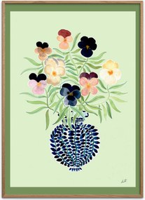 Ingelijste digitale print Spring Pansies