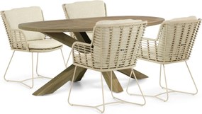 Tuinset 4 personen  Aluminium/rope Taupe 4 Seasons Outdoor Fabrice/Boston