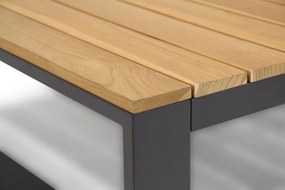 Hoek loungeset 5 personen Aluminium/Outdoor textiel/Aluminium/teak Grijs  Lifestyle Garden Furniture Club