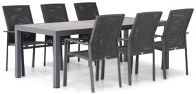 Tuinset 6 personen 220 cm Aluminium/Textileen Grijs Presto Ricadi/Residence
