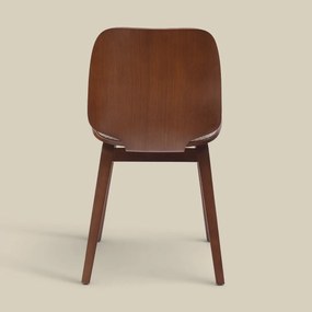 Scandinavische Plywood Stoel Walnoot