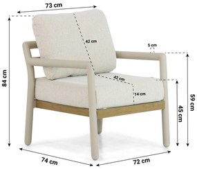 Hoek loungeset 7 personen Aluminium Taupe  Santika Furniture Santika