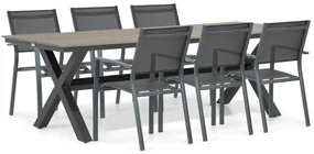 Tuinset 6 personen 240 cm Aluminium Grijs Lifestyle Garden Furniture Sella/Forest