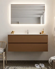 Mondiaz Vica 120cm badmeubel rust 2 lades wastafel Denia midden met 1 kraangat