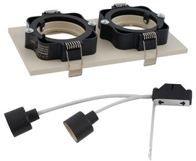 Set van 6 Moderne inbouwspot beige GU10 50mm draai- en kantelbaar 2-lichts - Qure