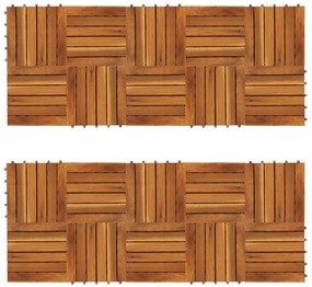 vidaXL Terrastegels verticaal patroon 30 x 30 cm Acacia set van 20