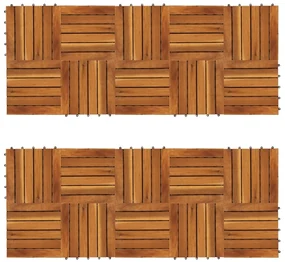 vidaXL Terrastegels verticaal patroon 30 x 30 cm Acacia set van 20