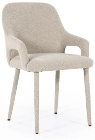 By-Boo Fika Scandinavische Eetkamerstoel Met Armleuning Taupe
