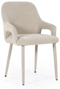 By-Boo Fika Scandinavische Eetkamerstoel Met Armleuning Taupe