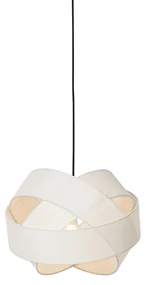 Stoffen Moderne hanglamp wit met zwart - Cloth Modern E27 rond Binnenverlichting Lamp