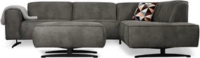Hoekbank - Lambada - rechts - leer Hunter grijs 104