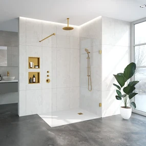 Brauer JC profielloze inloopdouche 140cm goud geborsteld