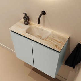 Mondiaz Ture DLux toiletmeubel 60cm greey met wastafel frappe midden zonder kraangat