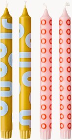 Dinerkaarsen Happy, 4-delig