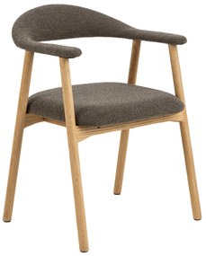 ADELE bruin taupe (monza 40) / frame natuurlijk eiken - HOUTEN STOEL VOOR WOONKAMER EETKAMER KEUKEN RETRO