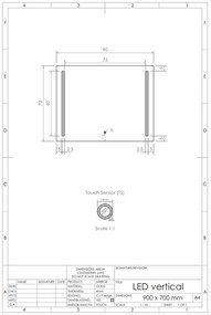 Gliss Design Vertical spiegel met LED-verlichting en verwarming 90x70cm