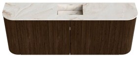 Mondiaz Joya DLux 115cm toiletmeubel ronding links/rechts walnut met wastafel faye midden 1 kraangat frappe