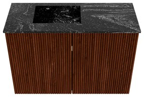 Mondiaz Joya DLux 60cm toiletmeubel ruby met wastafel faye links 1 kraangat lava