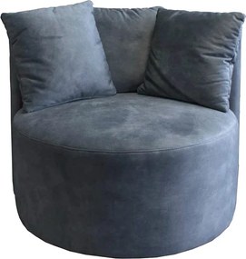 Fauteuil - Rondo - velvet stof Palladium blauw