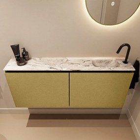 Mondiaz Ture DLux toiletmeubel 120cm oro met wastafel glace rechts met kraangat