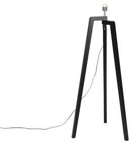 Landelijke vloerlamp tripod zwart zonder kap - Puros