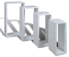 vidaXL Kubusachtige plankenset 4 stuks wit