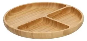 Bord met verdeelvakken, bamboe,Ø 20 cm