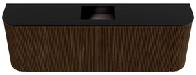 Mondiaz Joya 125cm toiletmeubel ronding links/rechts walnut met wastafel faye midden zonder kraangat urban