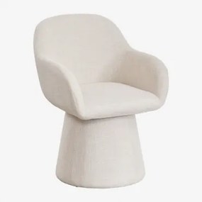 Draaibare Beklede Fauteuil Erica Stof Crème Beige - Sklum