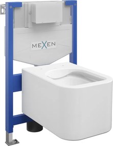 Mexen Elis inbouw wc-set frame Fenix XS-F met toiletpot, wit glans - 6803391XX00