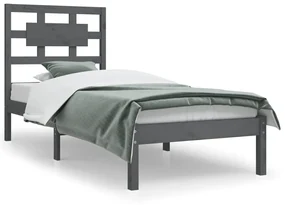vidaXL Bedframe massief grenenhout grijs 100x200 cm