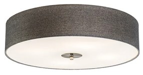 Stoffen Landelijke plafondlamp grijs 50 cm - Drum Jute Landelijk / Rustiek, Modern E27 rond Binnenverlichting Lamp