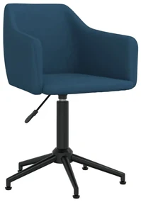 vidaXL Eetkamerstoel draaibaar fluweel blauw