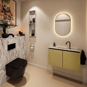 Mondiaz Ture DLux toiletmeubel 80cm oro met wastafel glace midden met kraangat