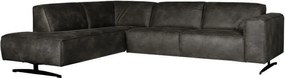 Hoekbank - Lambada - links - leer Colorado antraciet 01