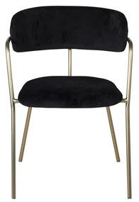 Jörn Eetkamerstoel Livia - Goud - Zwart Fluweel - Jörn